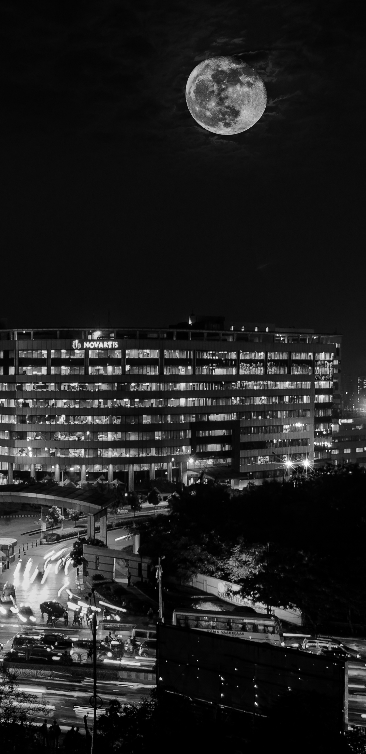 Grayscale Photo of City Buildings. Wallpaper in 1440x2960 Resolution