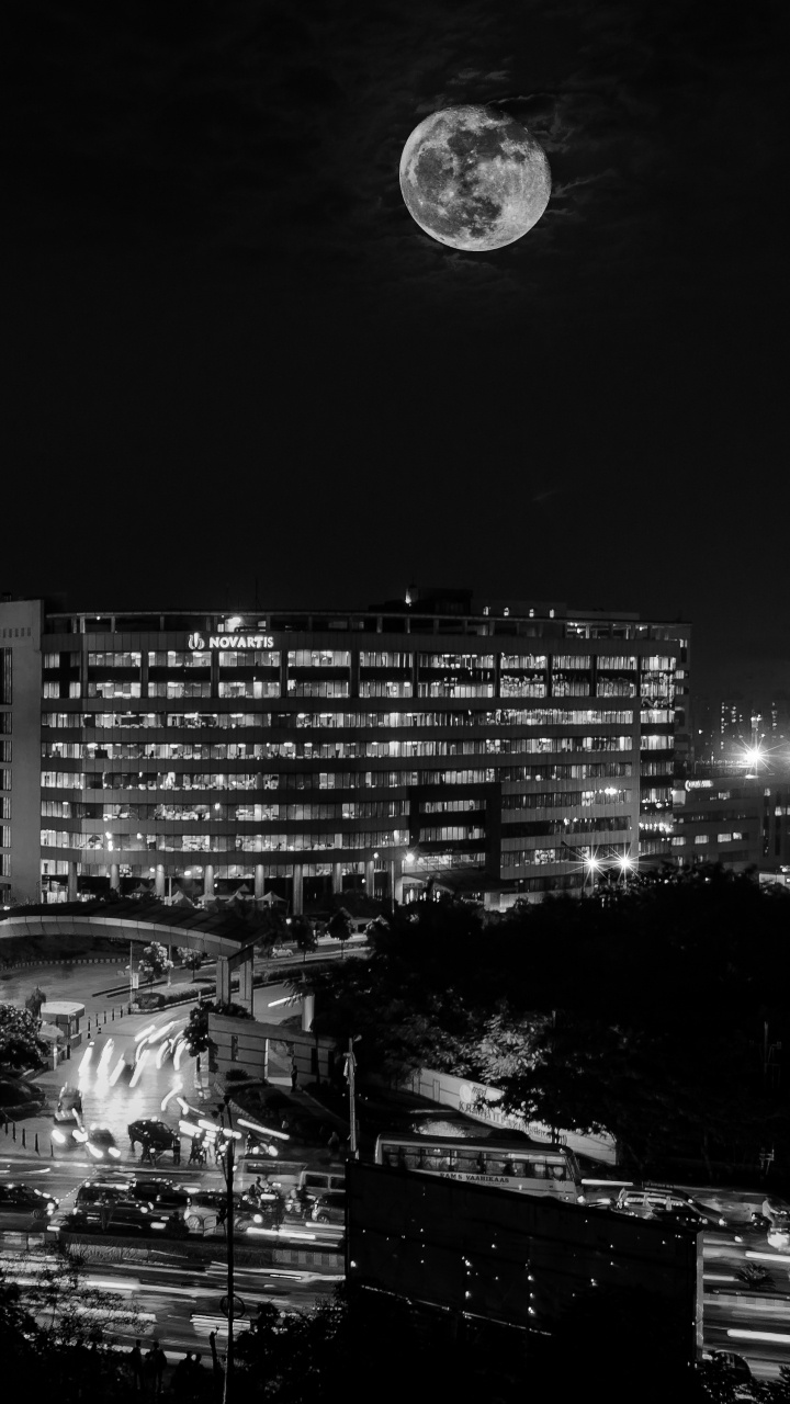 Foto en Escala de Grises de Los Edificios de la Ciudad. Wallpaper in 720x1280 Resolution