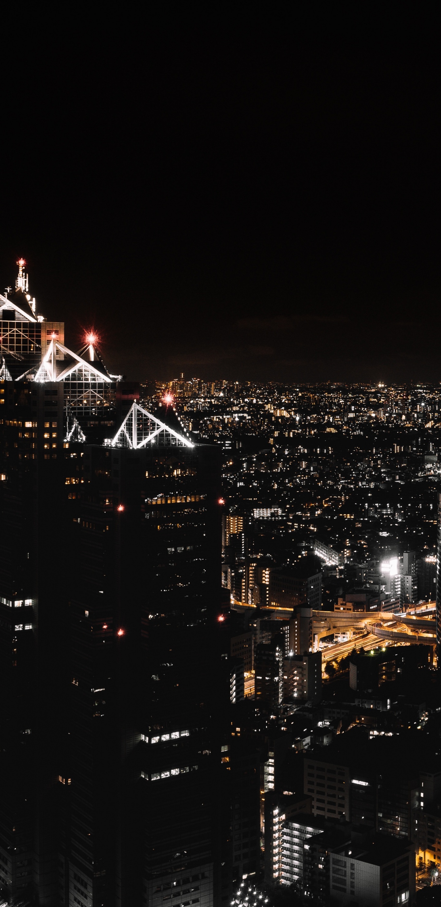 City Skyline During Night Time. Wallpaper in 1440x2960 Resolution