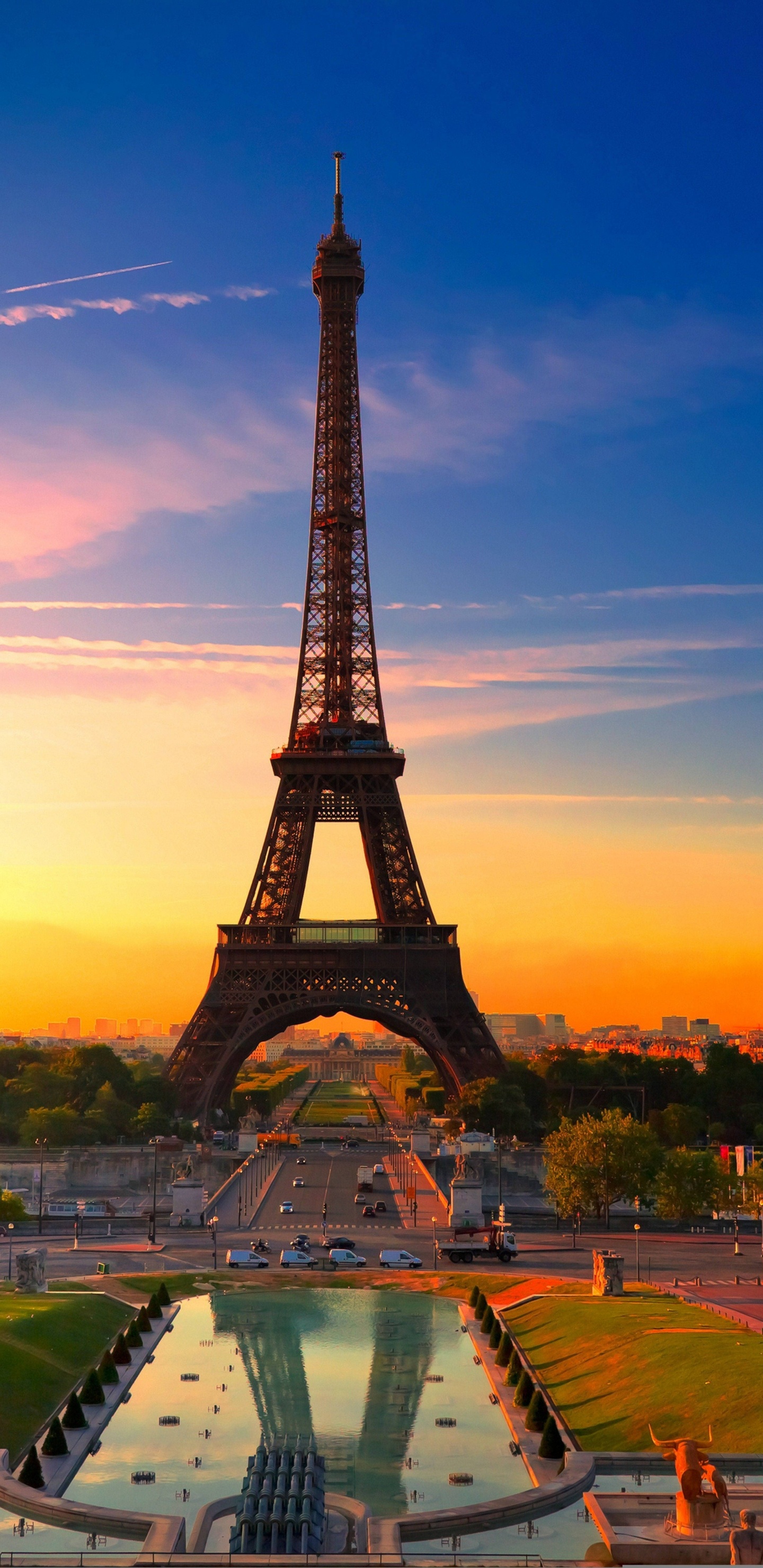 la Torre Eiffel, Los Inválidos, Arco Del Triunfo, Montparnasse, Torre. Wallpaper in 1440x2960 Resolution