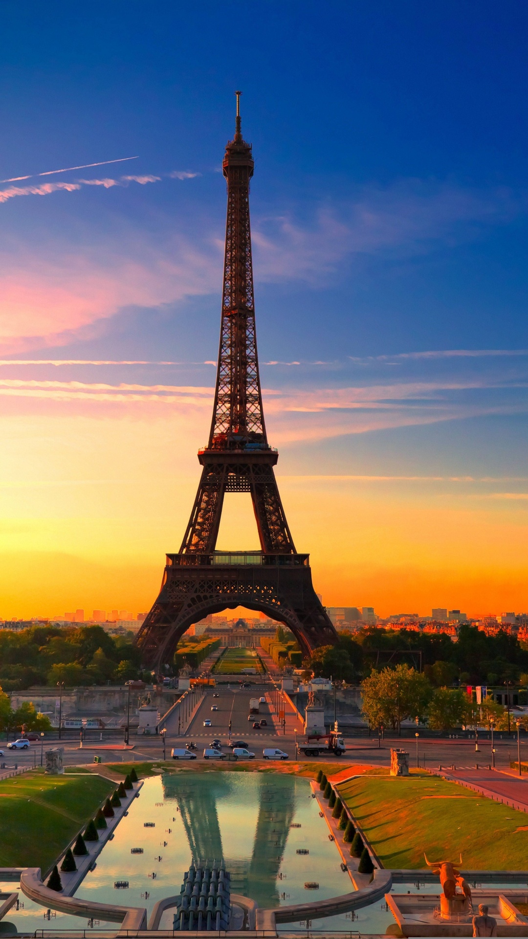 Tour Eiffel, Les Invalides, L'arc de Triomphe, Montparnasse, Avenue Anatole France. Wallpaper in 1080x1920 Resolution