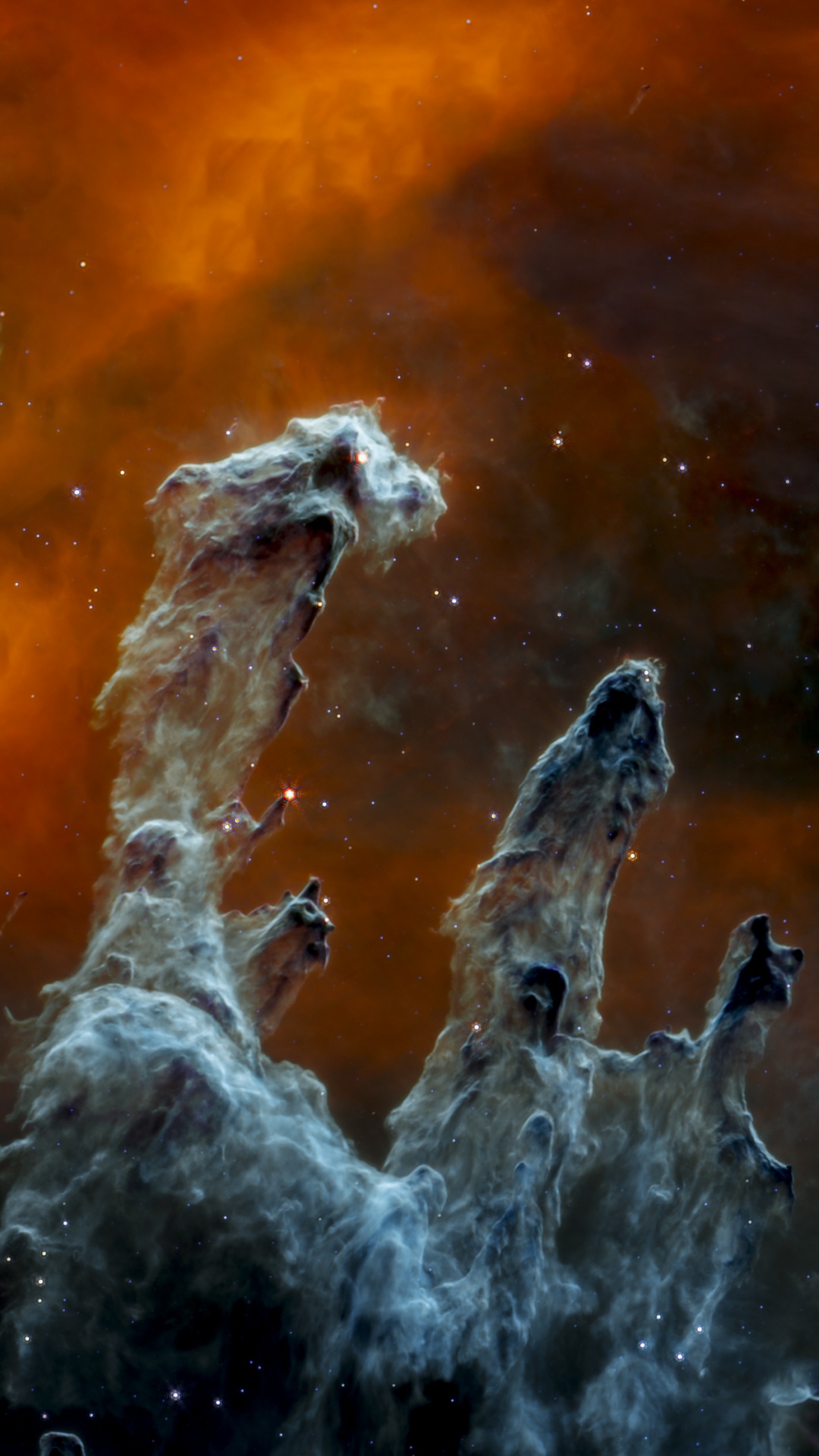 Pillars of Creation, James Webb Space Telescope, Mid-infrared Instrument, Space, Nircam. Wallpaper in 1080x1920 Resolution