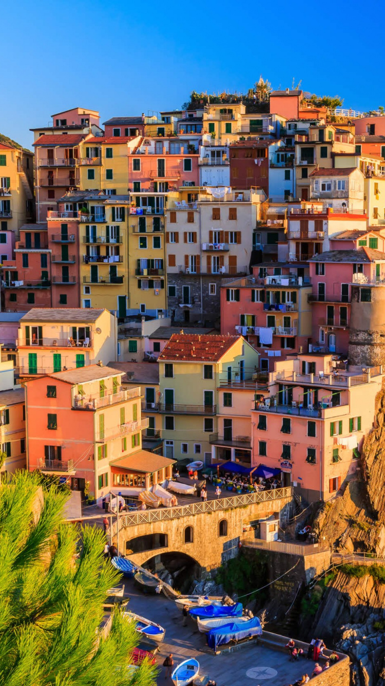 韦尔纳扎, 海岸, 悬崖, 大海, 旅游业 壁纸 750x1334 允许