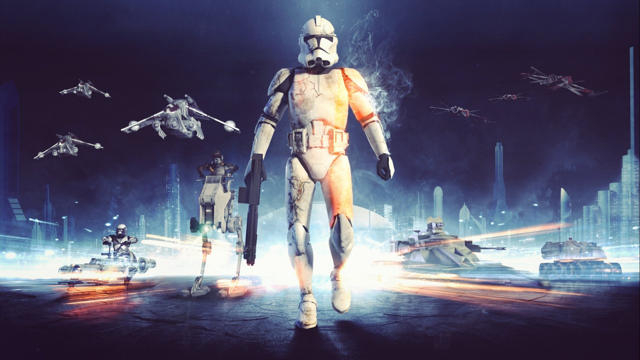 Clone Trooper, Star Wars, Capitaine Rex, Stormtrooper, Boba Fett. Wallpaper in 2560x1440 Resolution