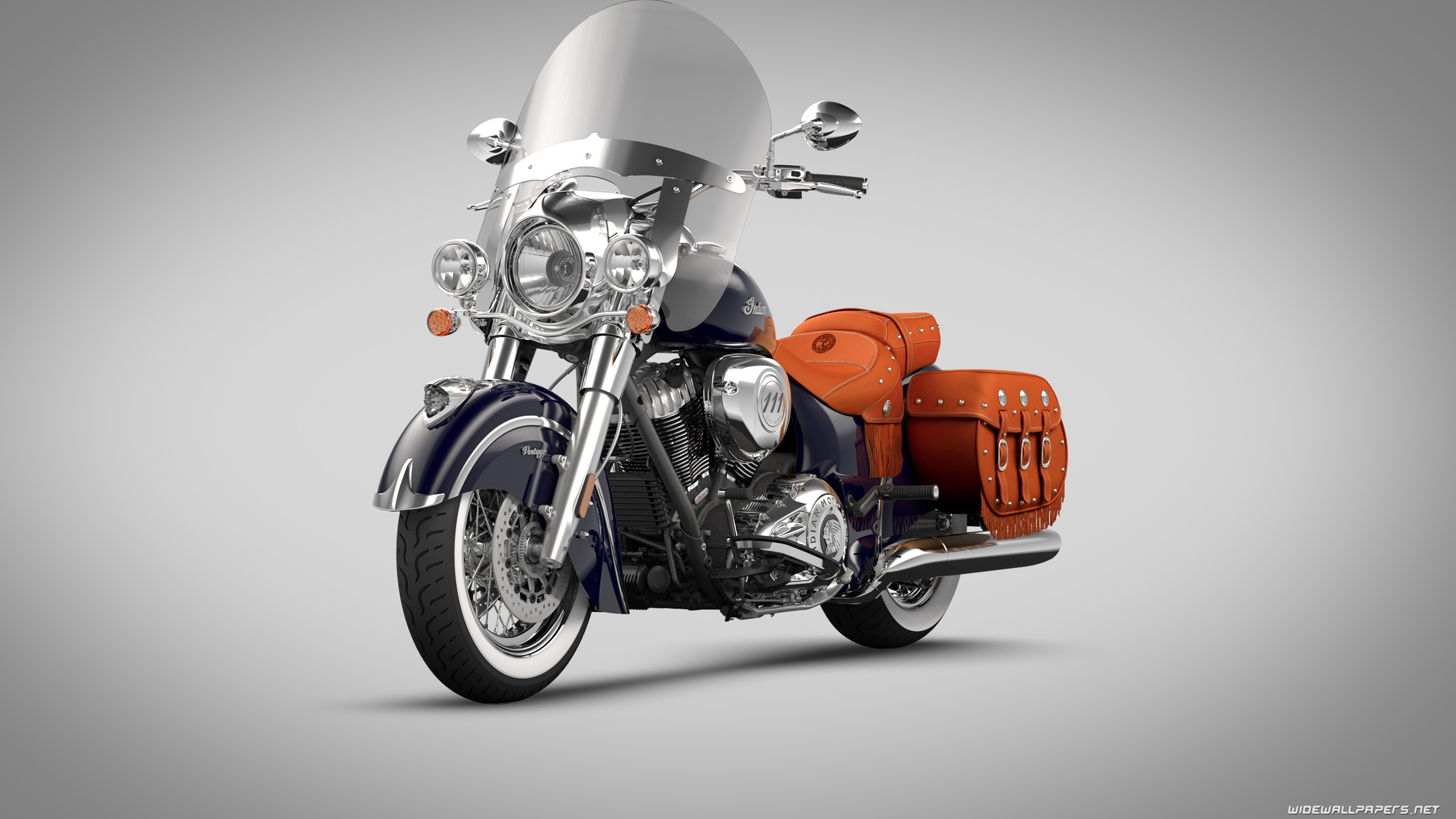 Orange and Silver Cruiser Motorcycle. Wallpaper in 2560x1440 Resolution