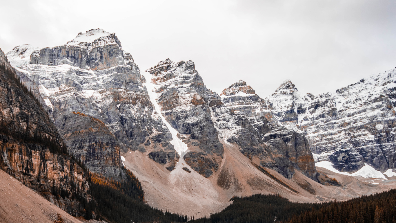 le Lac Moraine, Lac, Lake Louise, le Lac Glaciaire, Nature. Wallpaper in 1366x768 Resolution
