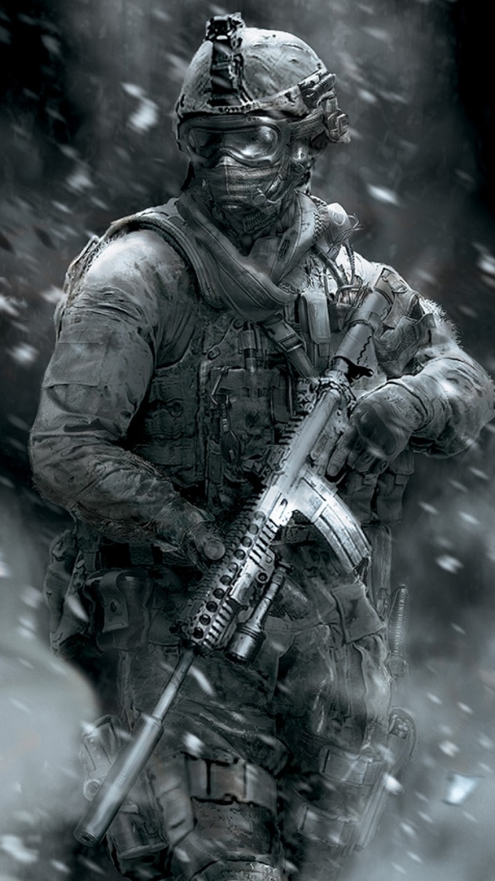 Call of Duty, Soldat, Militaire, L'organisation Militaire, Noir et Blanc. Wallpaper in 720x1280 Resolution