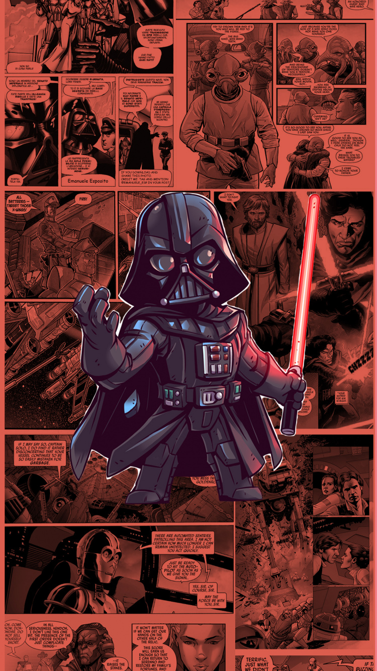 Star Wars, Jedi, Darth Vader, Apples, Fiction. Wallpaper in 750x1334 Resolution