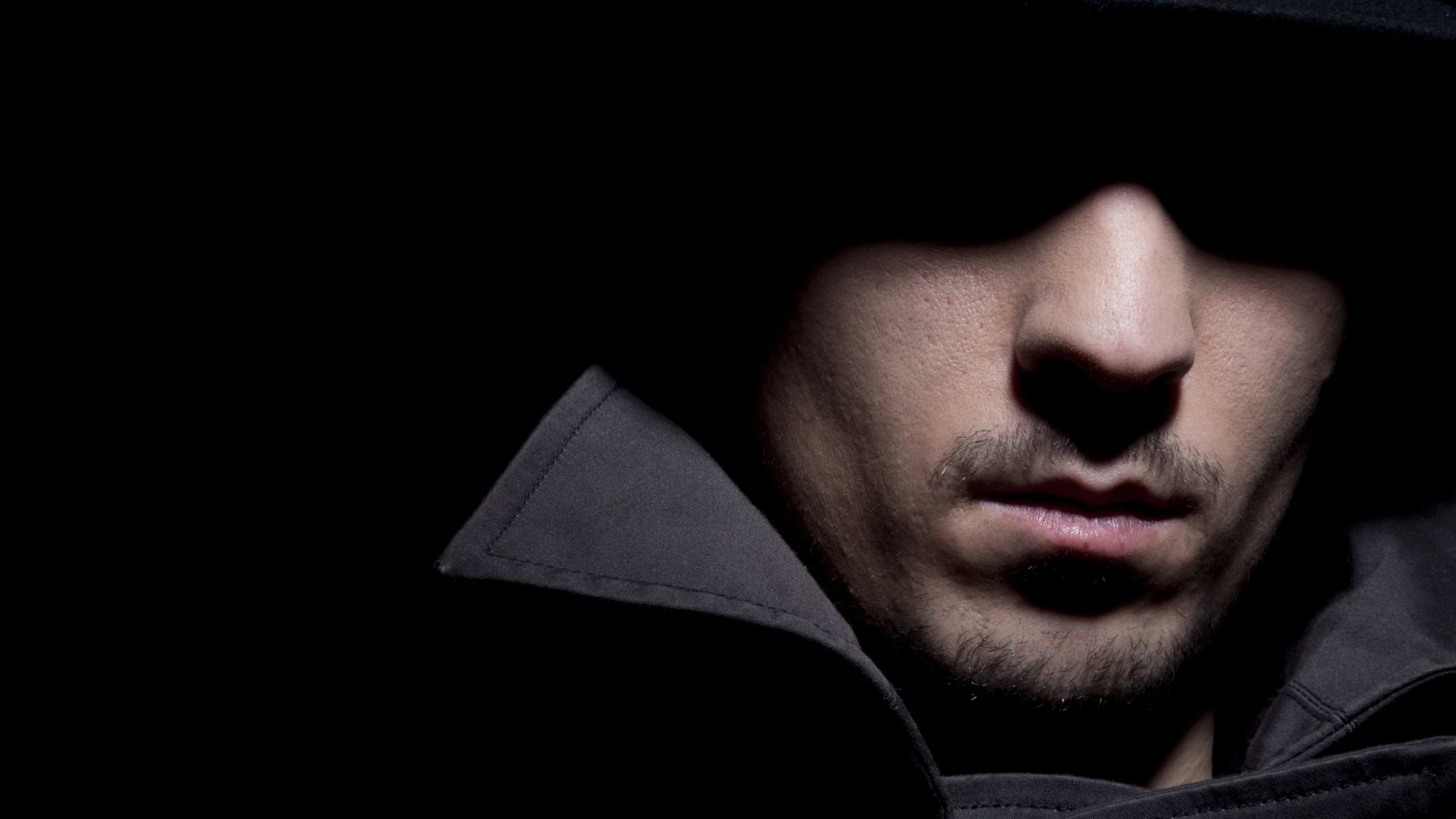 Black, Darkness, Chin, Human, Mysterious Men. Wallpaper in 2560x1440 Resolution