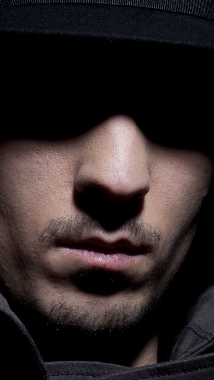 Noir, Obscurité, Menton, L'homme, Les Poils du Visage. Wallpaper in 720x1280 Resolution