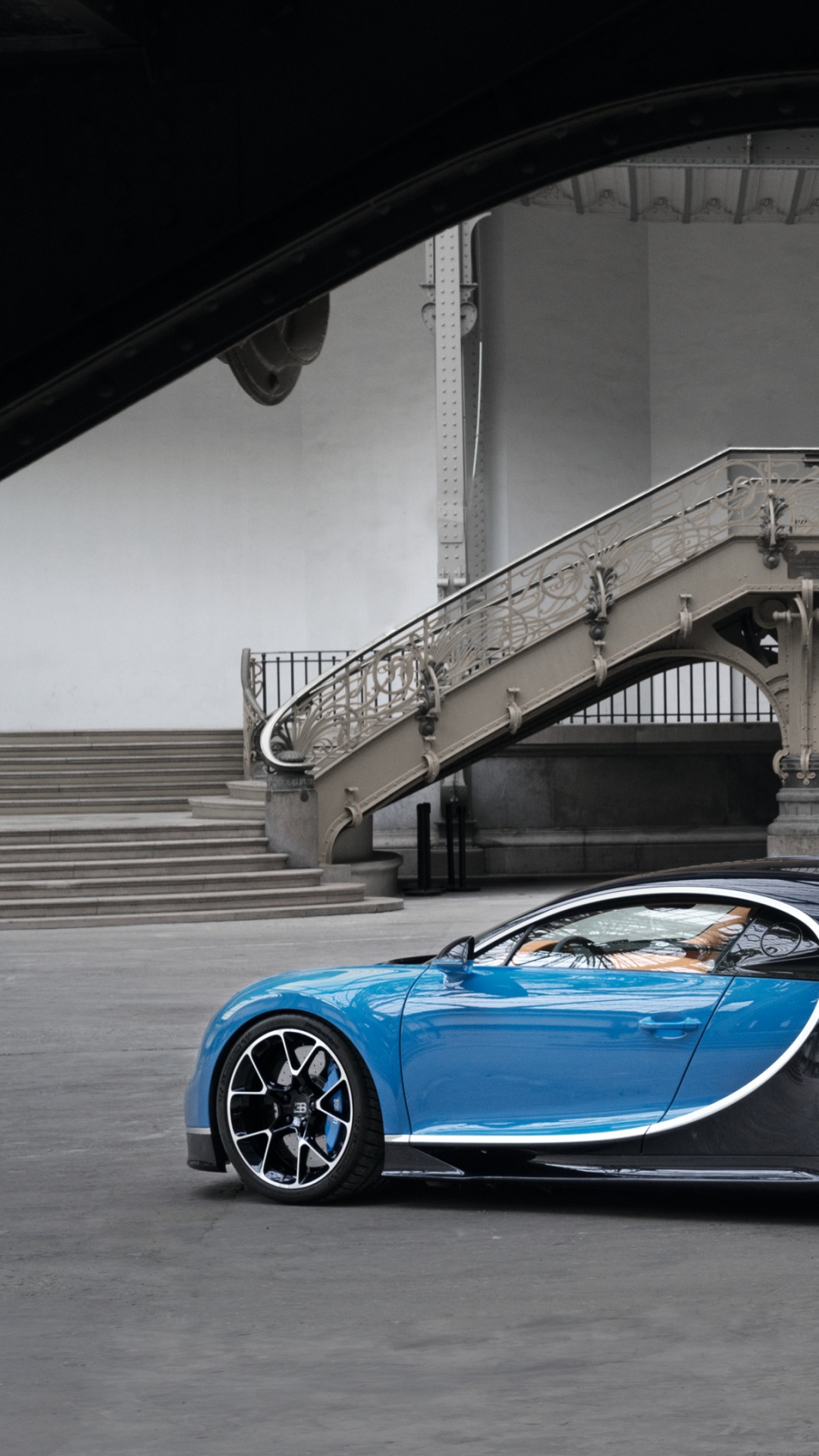 Blue Porsche 911 Parked on Tunnel. Wallpaper in 1080x1920 Resolution