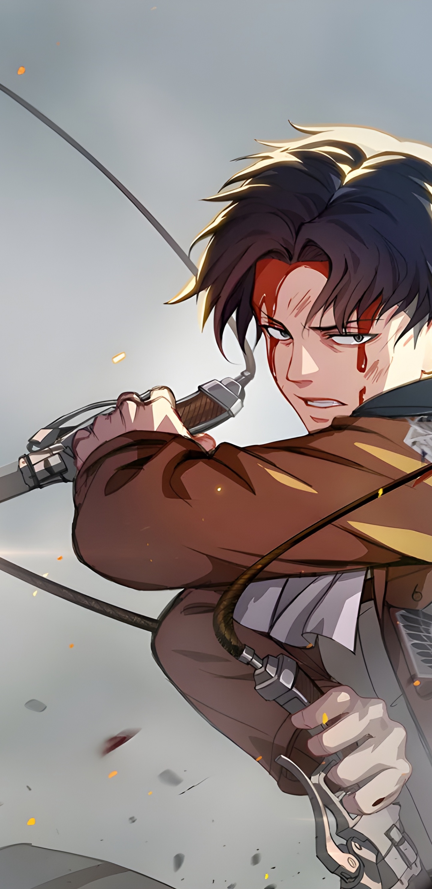 de Dibujos Animados, Levi Ackerman, Ataque en Titán, Eren Yeager, Mikasa Ackerman. Wallpaper in 1440x2960 Resolution