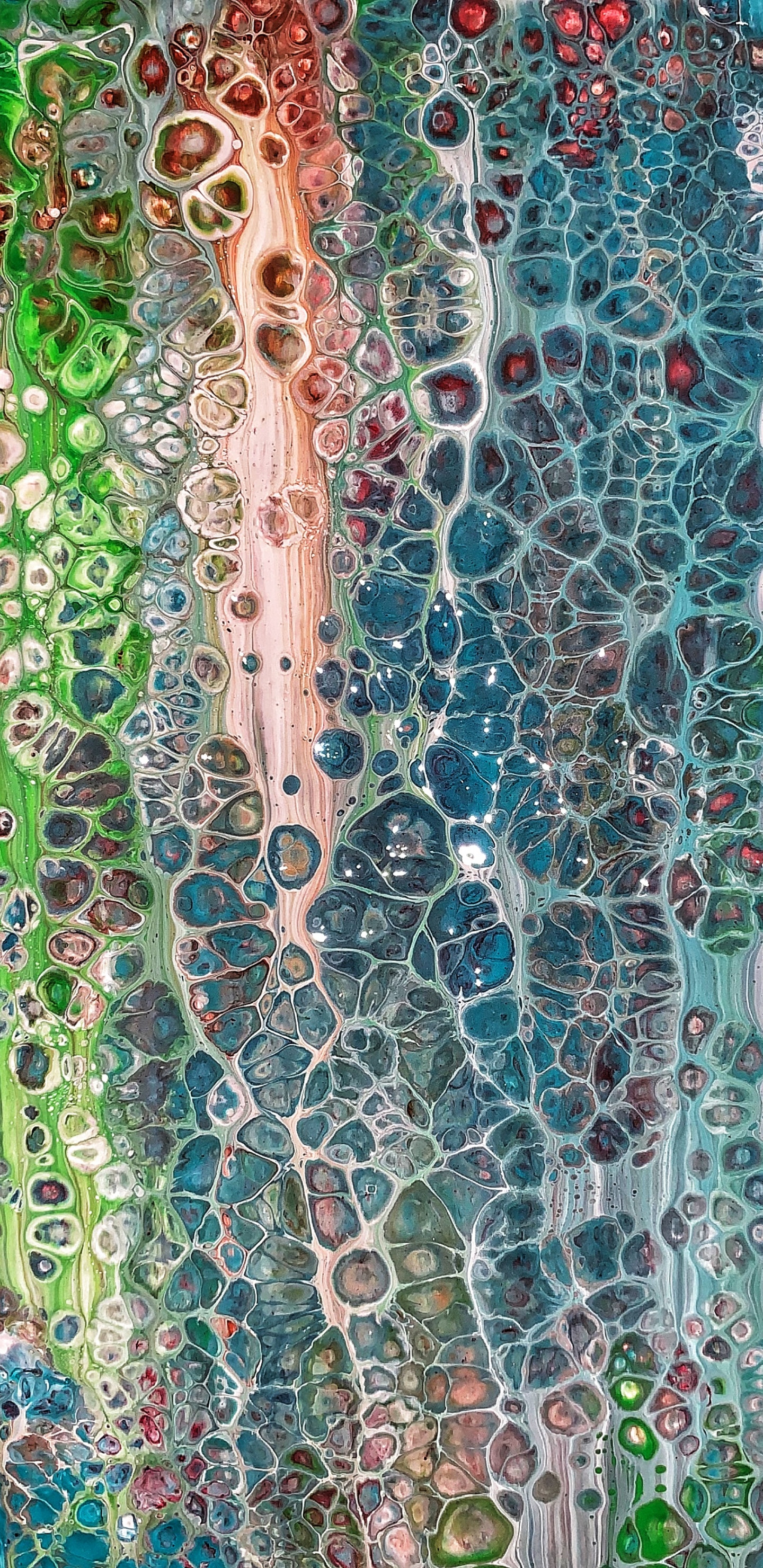 Textile Floral Vert Bleu et Marron. Wallpaper in 1440x2960 Resolution