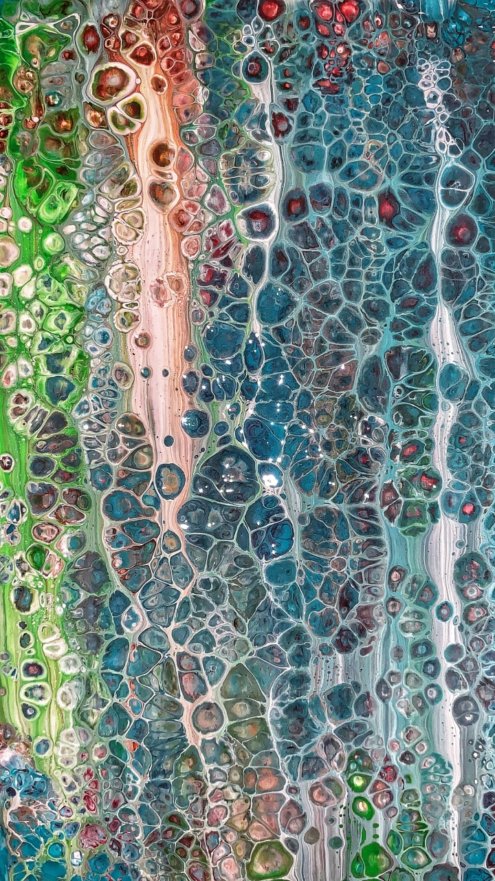 Textile Floral Vert Bleu et Marron. Wallpaper in 720x1280 Resolution