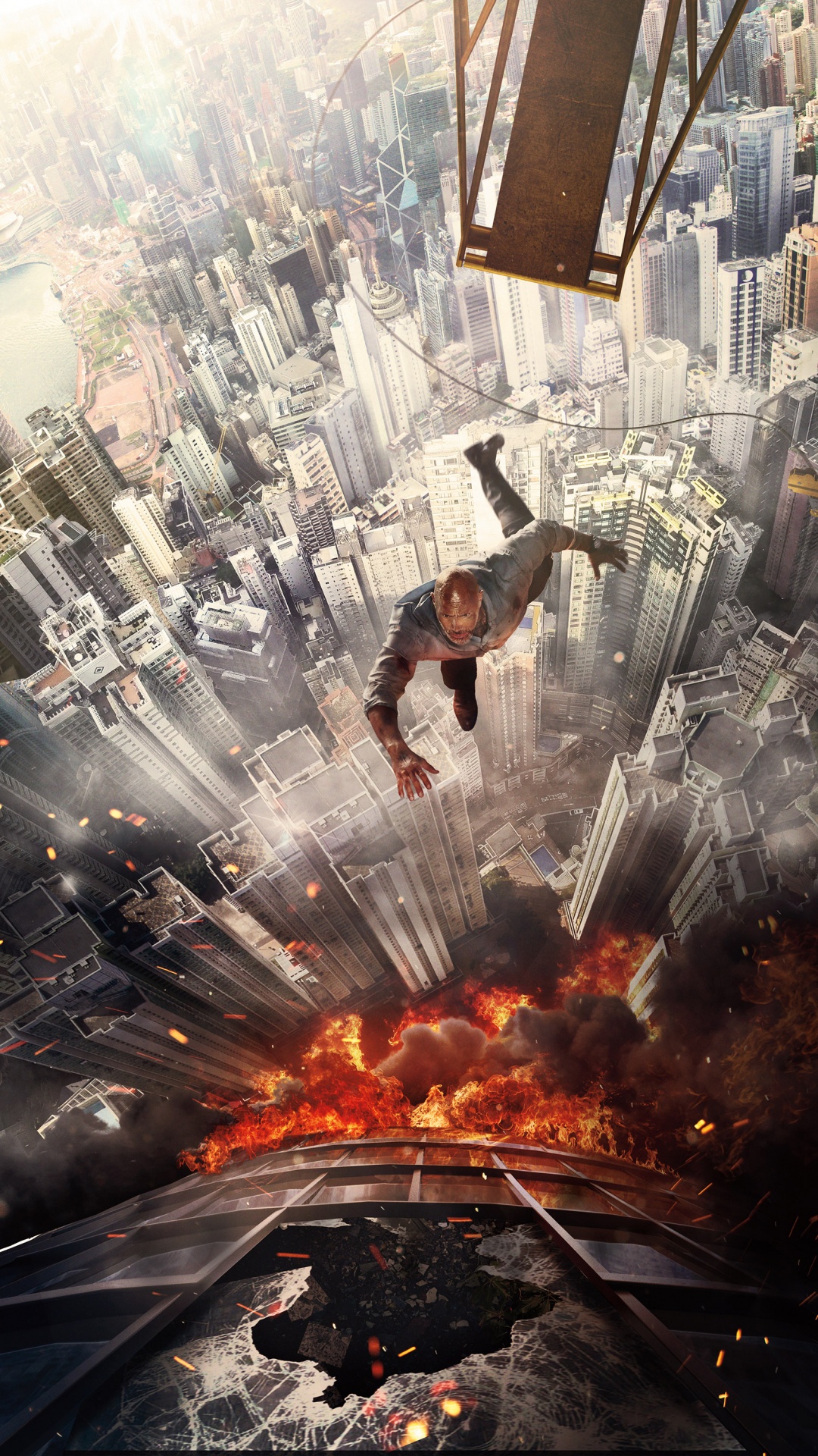 Affiche de Gratte-ciel 2018, Universal Pictures, va Scieur, Affiche, Affiche du Film Gratte-ciel. Wallpaper in 1080x1920 Resolution