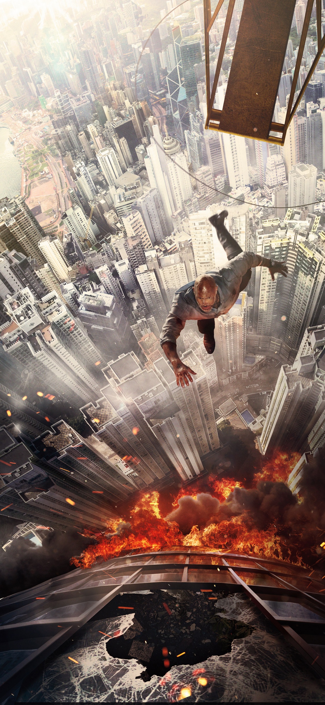 Affiche de Gratte-ciel 2018, Universal Pictures, va Scieur, Affiche, Affiche du Film Gratte-ciel. Wallpaper in 1125x2436 Resolution