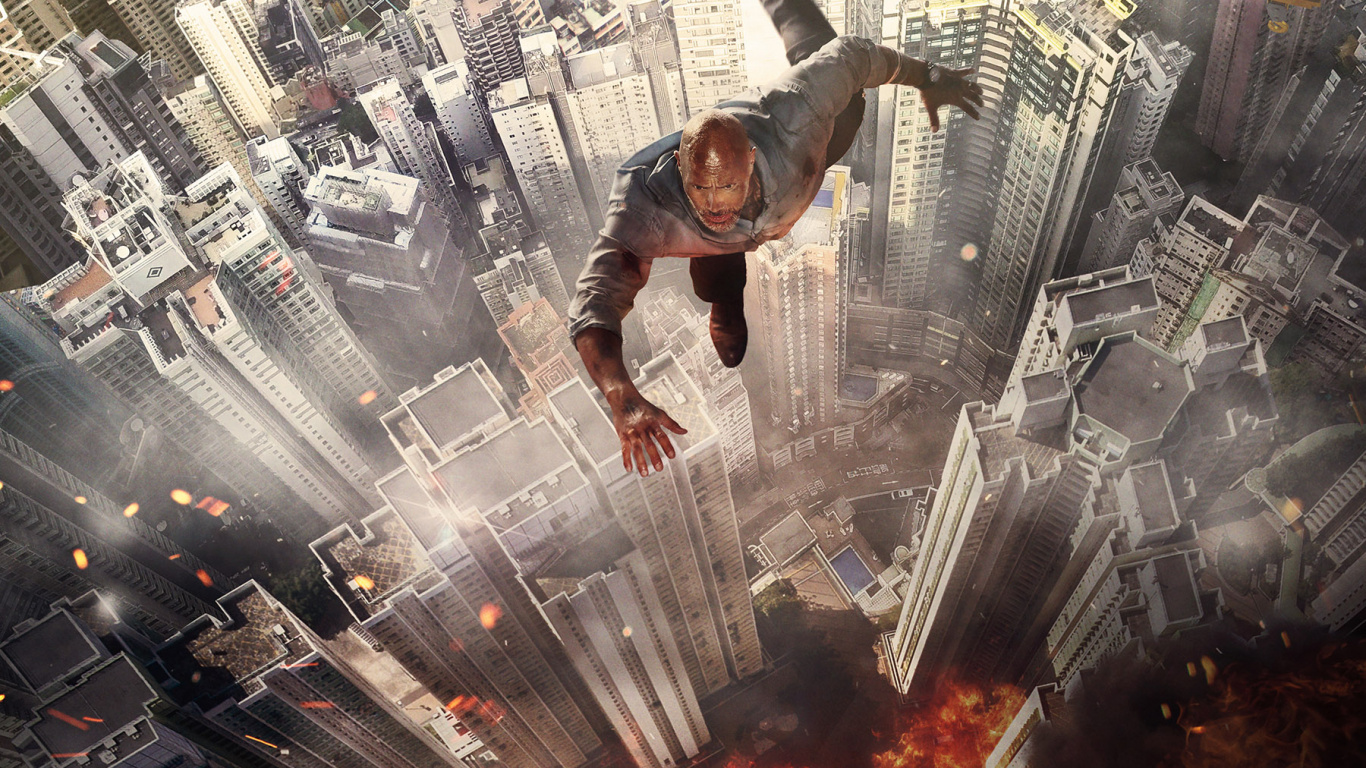 Skyscraper 2018 Poster, Universal Pictures, Will Sawyer, Poster, Skyscraper Movie Poster. Wallpaper in 1366x768 Resolution