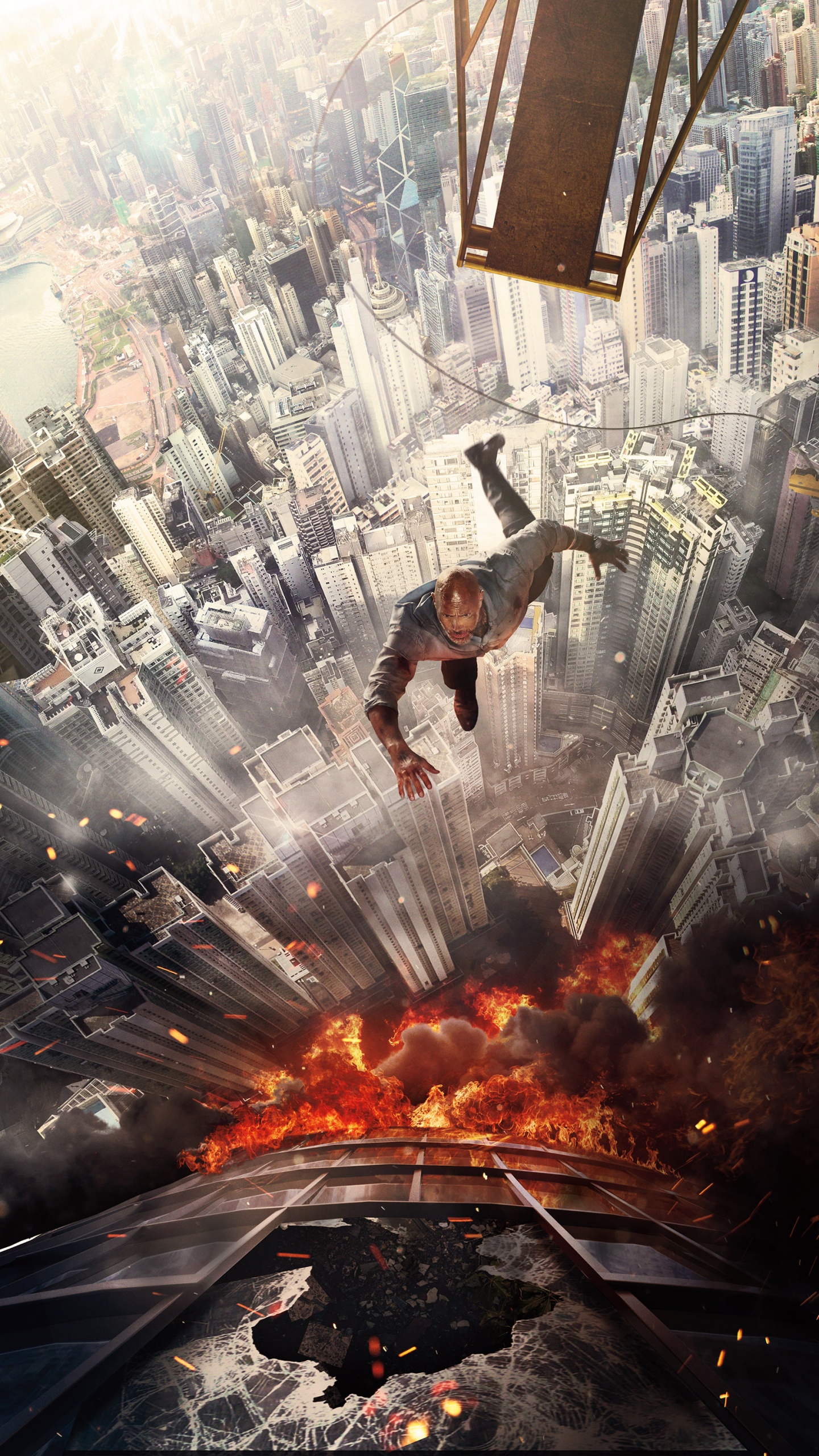 Skyscraper 2018 Poster, Universal Pictures, Will Sawyer, Poster, Skyscraper Movie Poster. Wallpaper in 1440x2560 Resolution