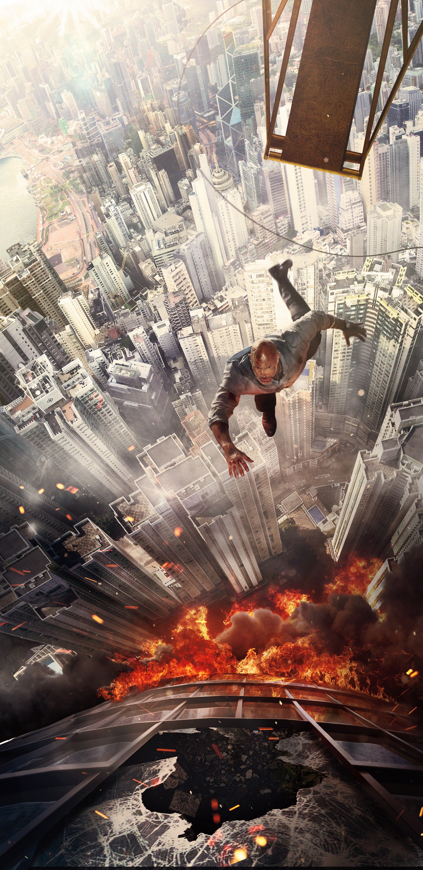 Skyscraper 2018 Poster, Universal Pictures, Will Sawyer, Poster, Skyscraper Movie Poster. Wallpaper in 1440x2960 Resolution