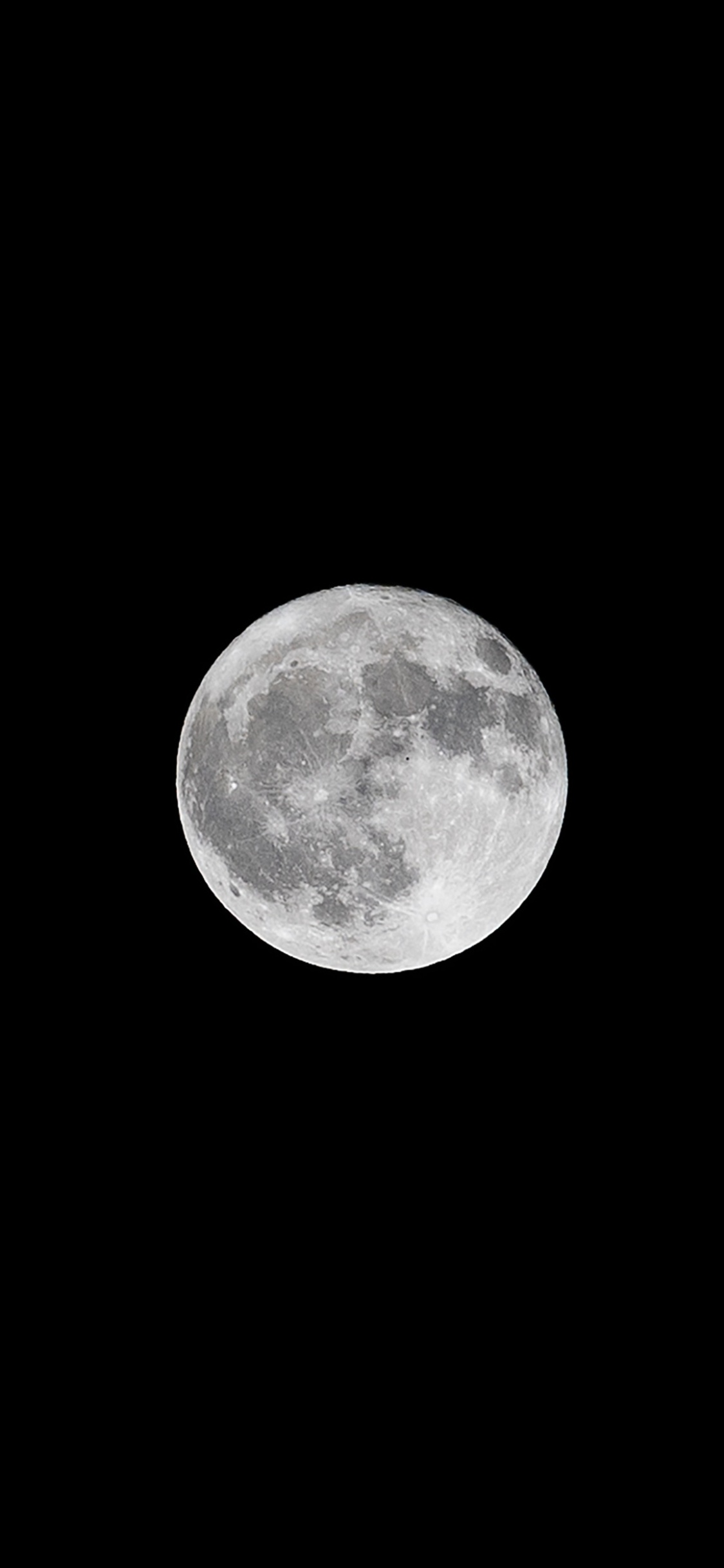 Luna Llena en el Cielo de la Noche Oscura. Wallpaper in 1125x2436 Resolution
