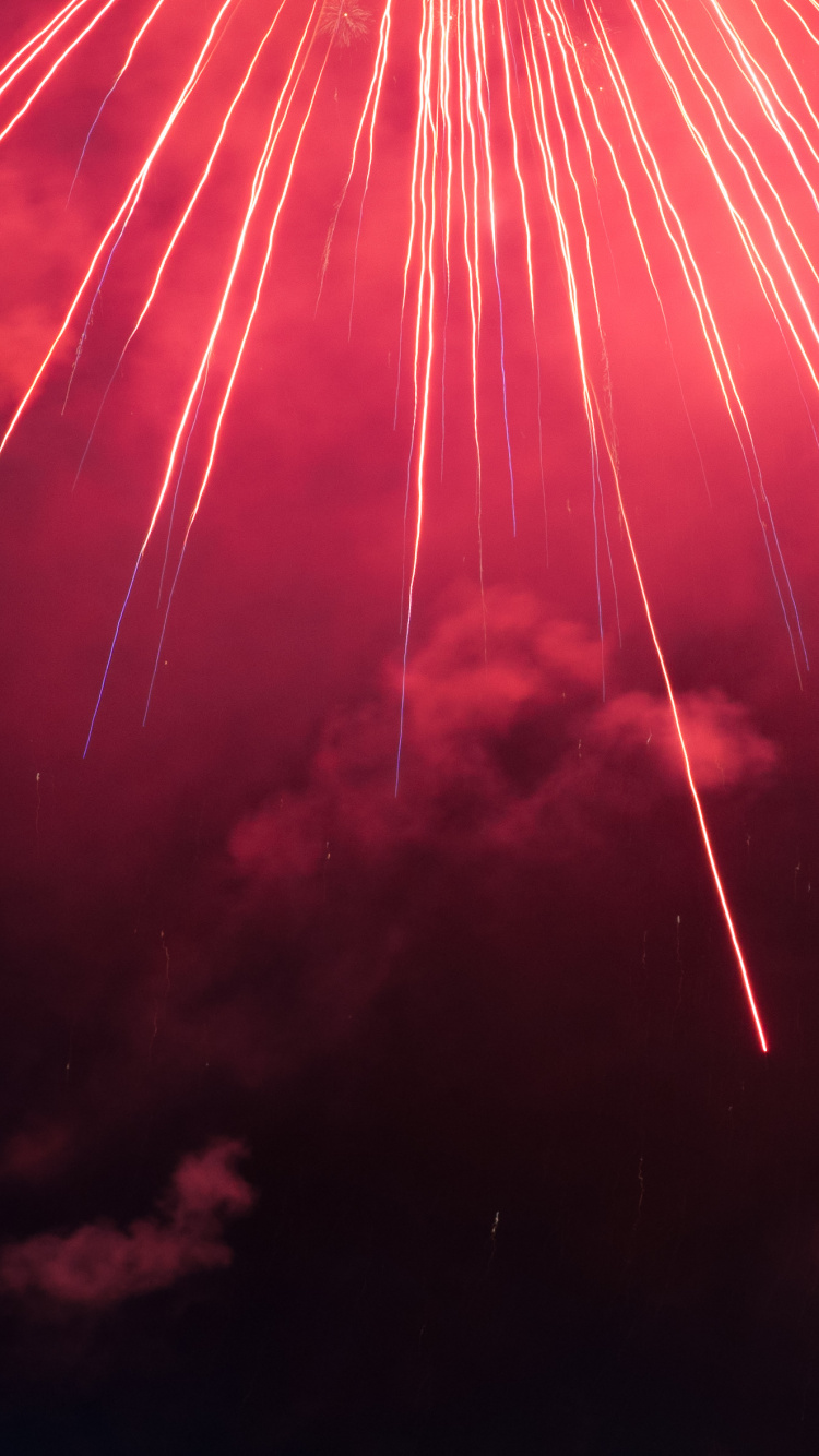 Pirotecnia, Rojo, Rosa, Luz, Evento. Wallpaper in 750x1334 Resolution