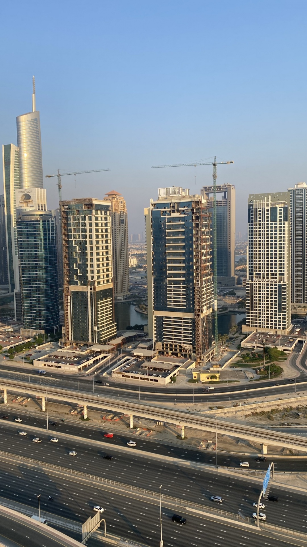 Dubai, Tower Block, Road, Daytime, Urban Area. Wallpaper in 1080x1920 Resolution