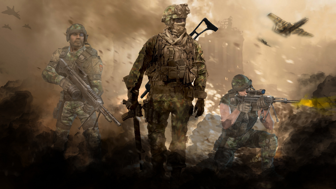 Call of Duty Modern Warfare 2, Call of Duty 4 Modern Warfare, Modern Warfare 2 Ghost, Soldado, Ejército. Wallpaper in 1280x720 Resolution