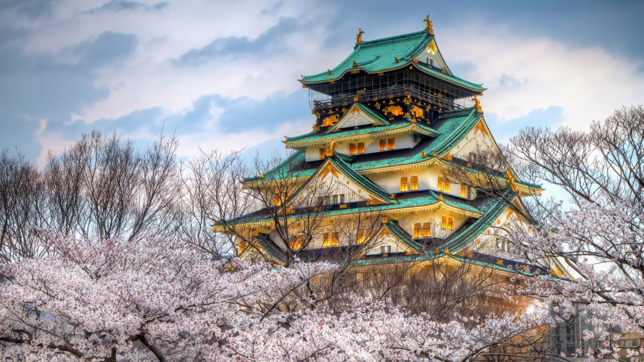 Castillo Japonés, El Castillo De Osaka, El Castillo De Himeji, Castillo, Pagoda. Wallpaper in 1280x720 Resolution