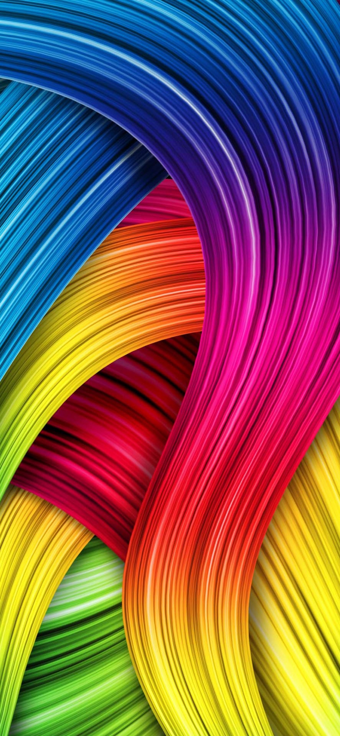 Illustration de Spirale Violet Vert et Jaune. Wallpaper in 1125x2436 Resolution