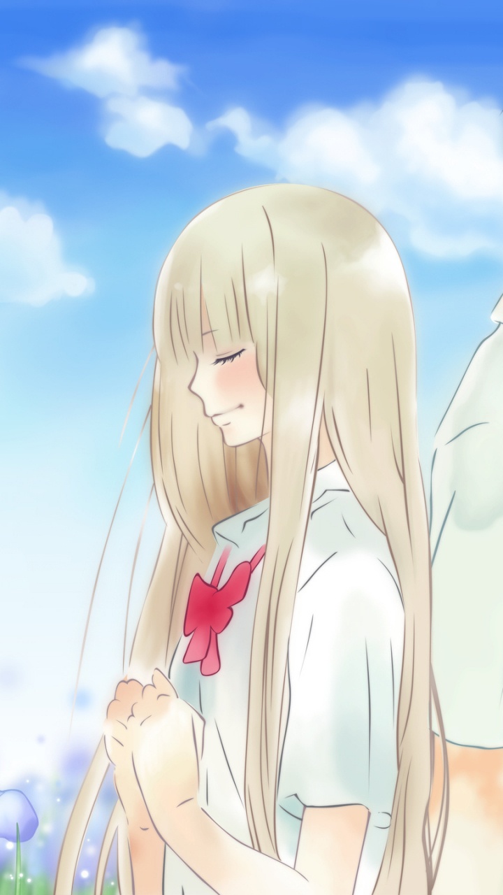 Blonde Haired Female Anime Character. Wallpaper in 720x1280 Resolution