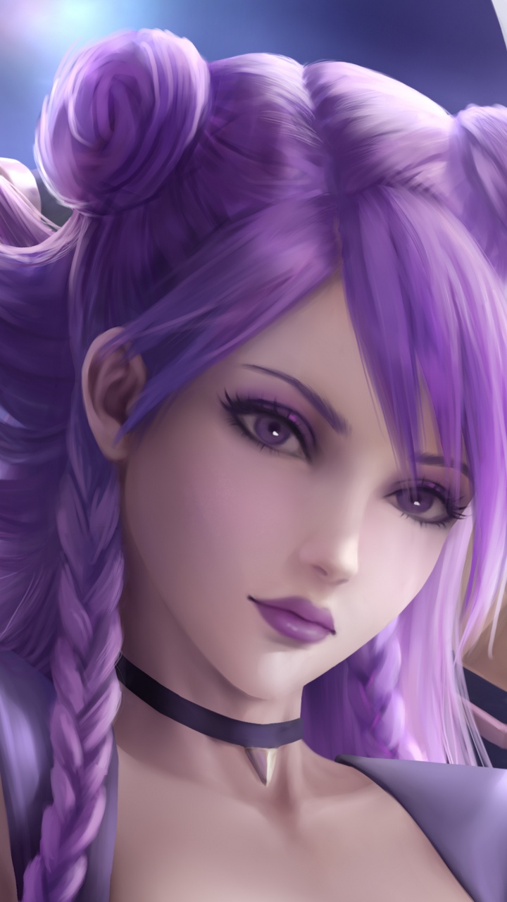 League of Legends, Purple, Violette, Blue, L'anime. Wallpaper in 720x1280 Resolution