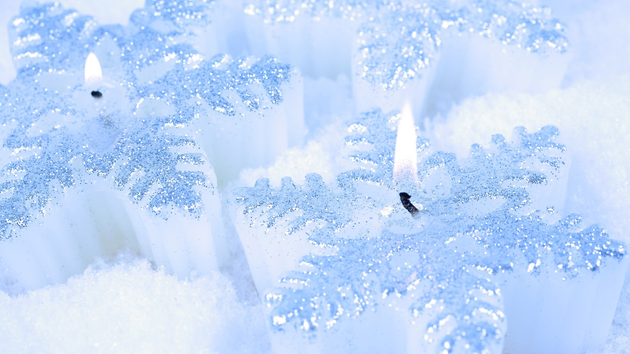 Weihnachtskerzen, Weihnachten, Kerze, Schneeflocke, Licht. Wallpaper in 1280x720 Resolution