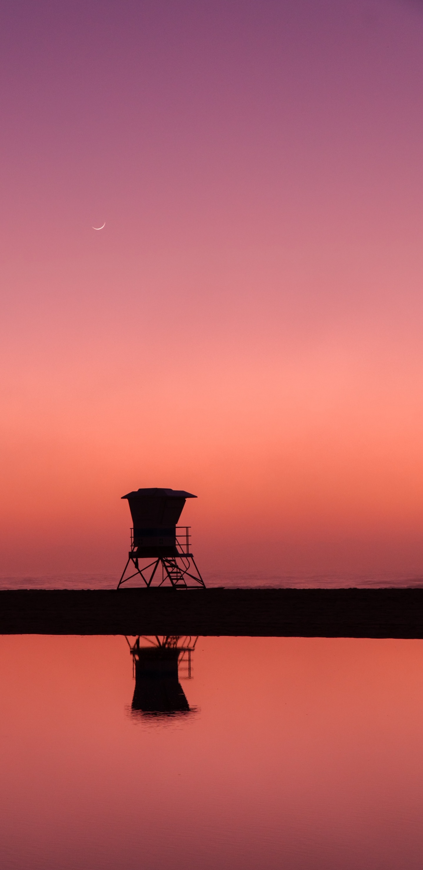 Silhouette of Person Standing on Dock During Sunset. Wallpaper in 1440x2960 Resolution