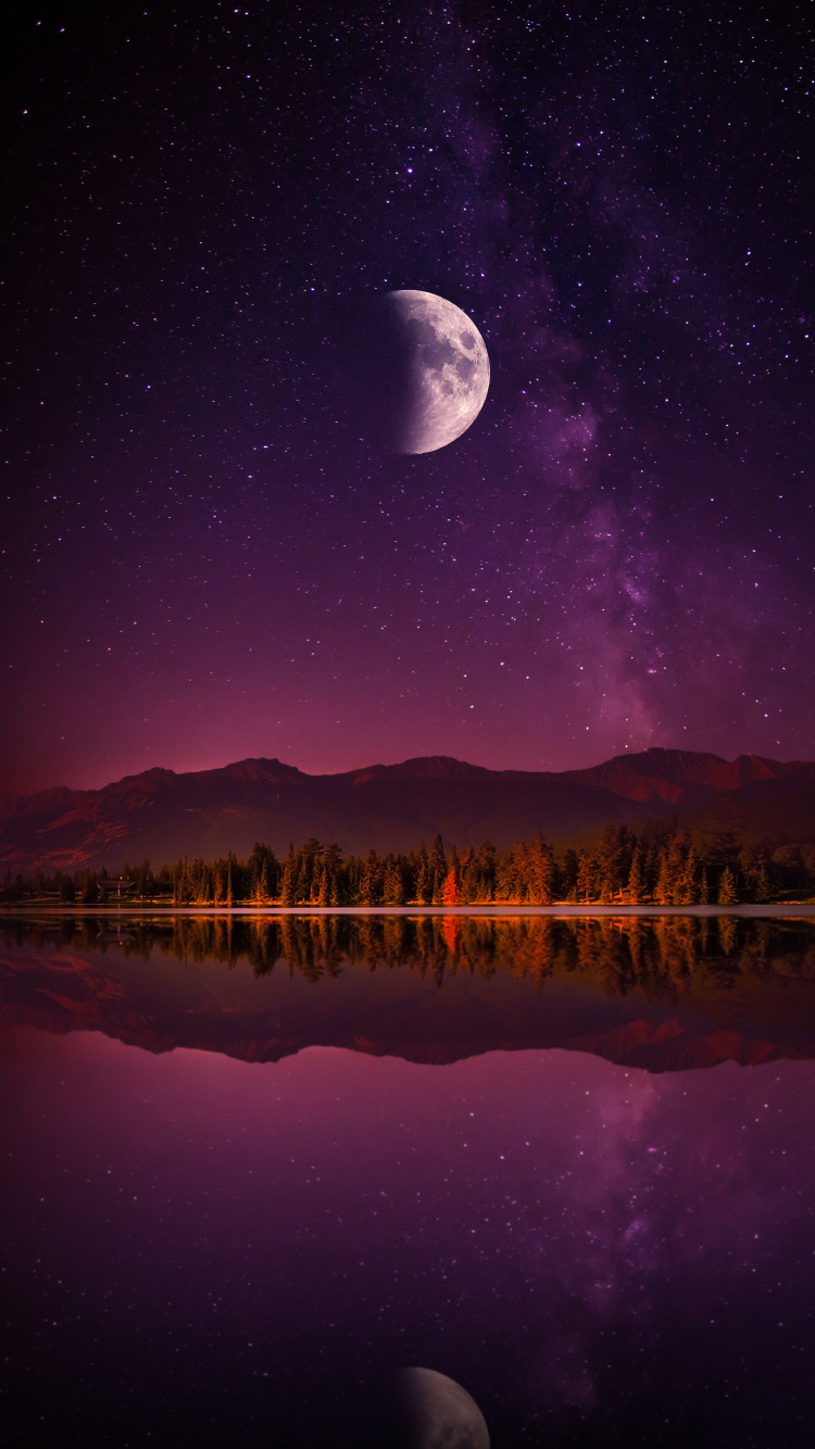 Nature, Wisgoon - Social Network, Water, Atmosphere, Moon. Wallpaper in 750x1334 Resolution