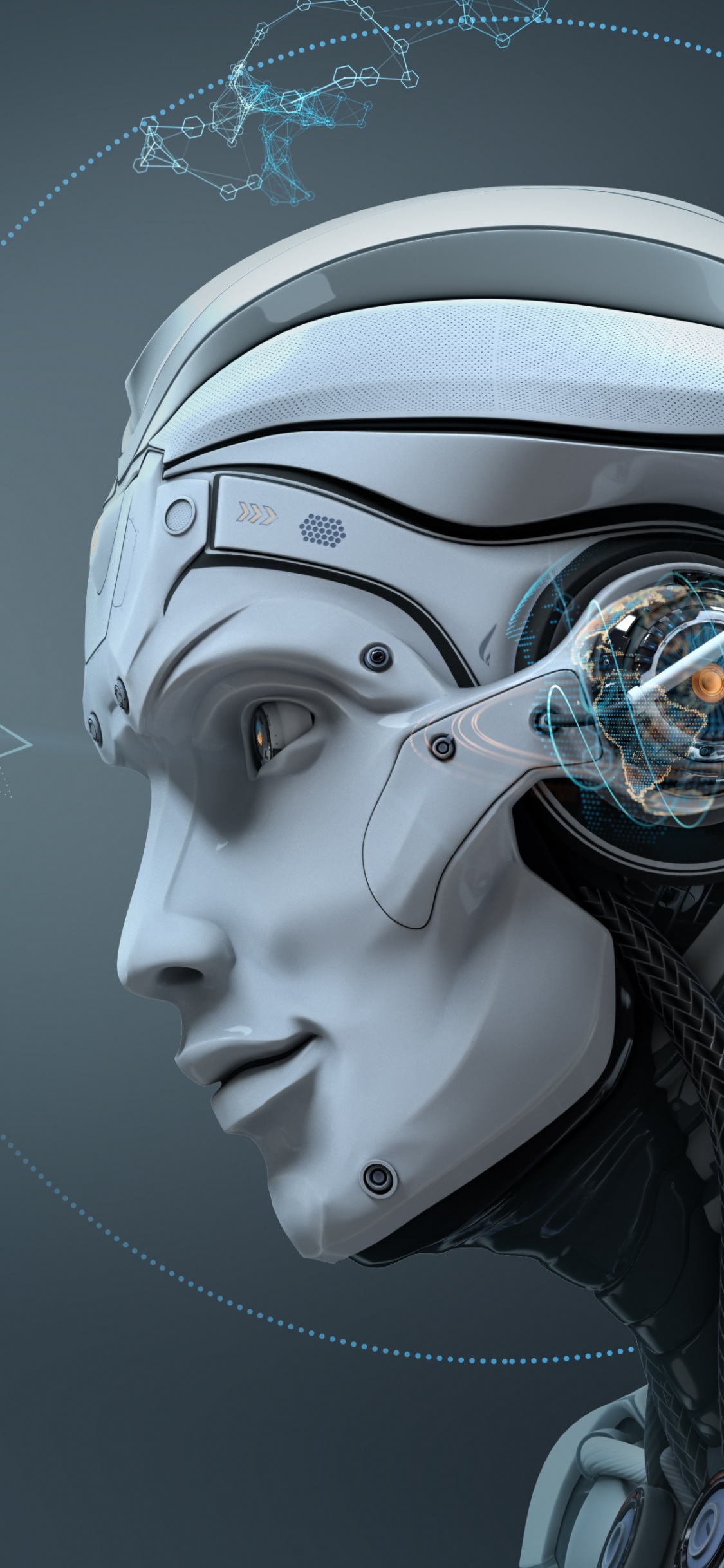 White and Brown Skull With Black and White Hat. Wallpaper in 1125x2436 Resolution