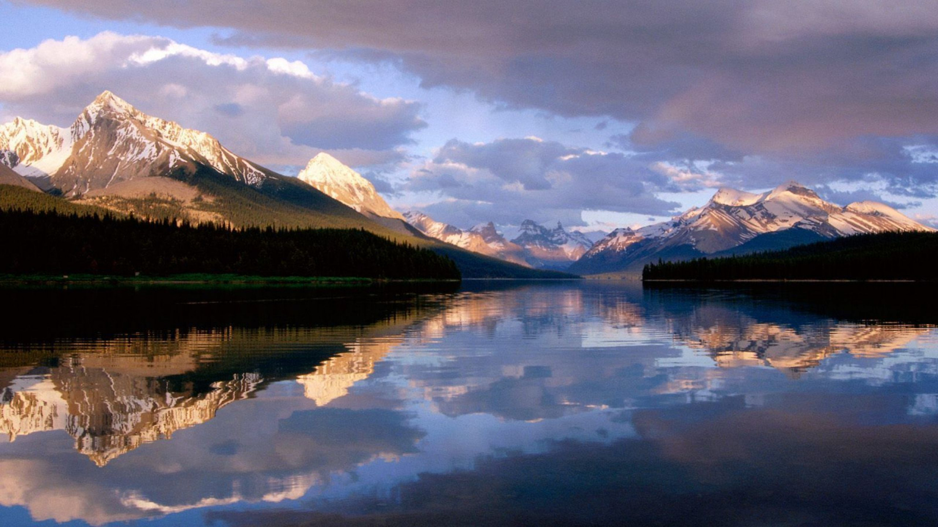 Jasper国家公园, 精神岛, Jasper, 性质, 反射 壁纸 1920x1080 允许