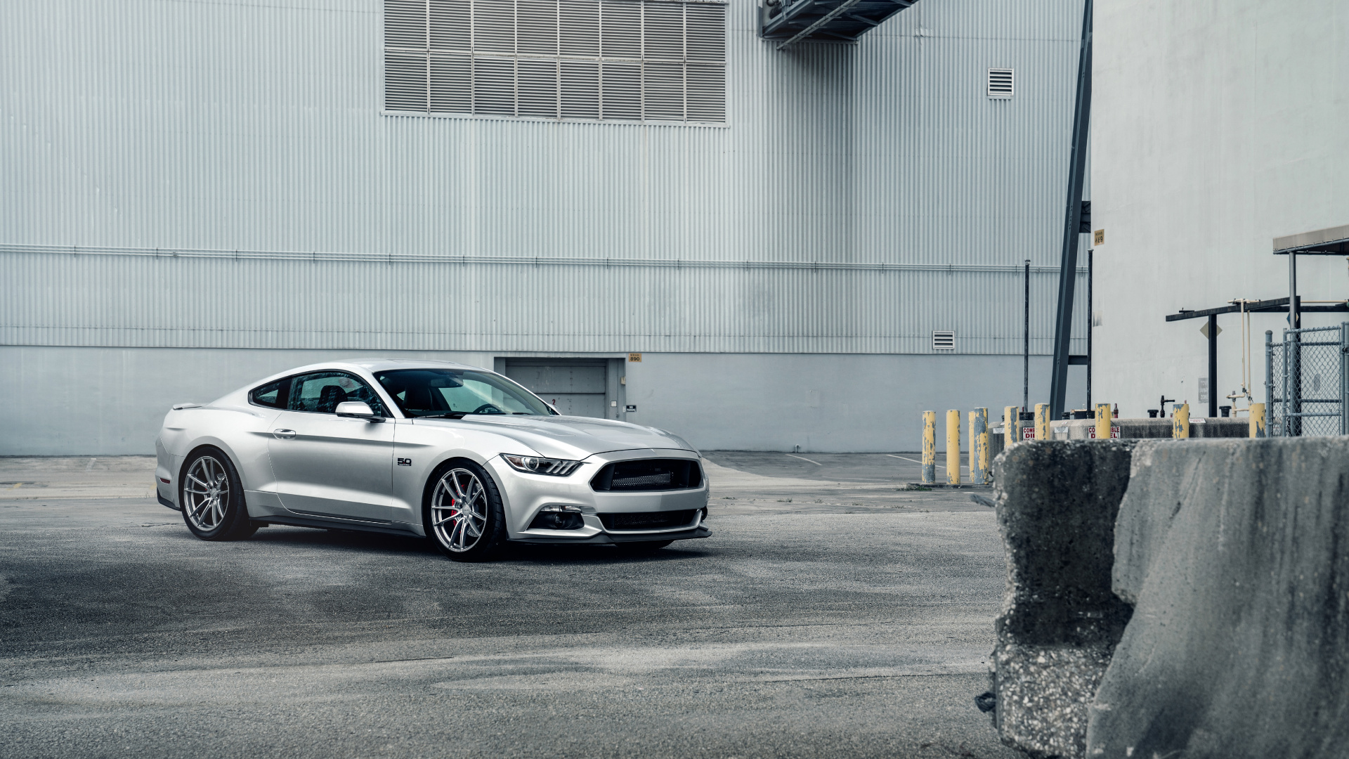 White Sedan Parked Near White Building. Wallpaper in 1920x1080 Resolution