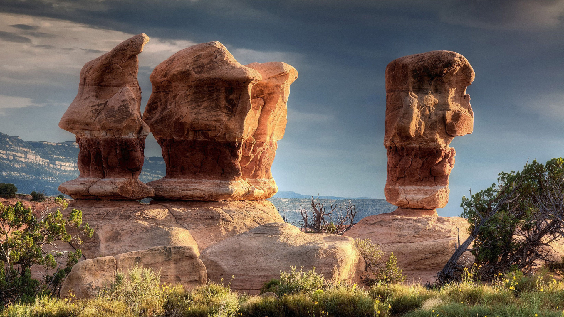 Brown Rock Formation Under Blue Sky During Daytime. Wallpaper in 1920x1080 Resolution