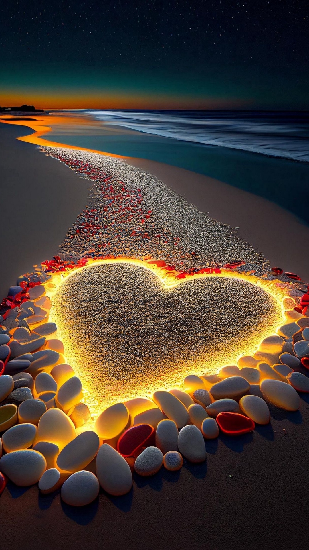 Beach Heart, Beach, Atmosphere, Water Resources, Ecoregion. Wallpaper in 1080x1920 Resolution