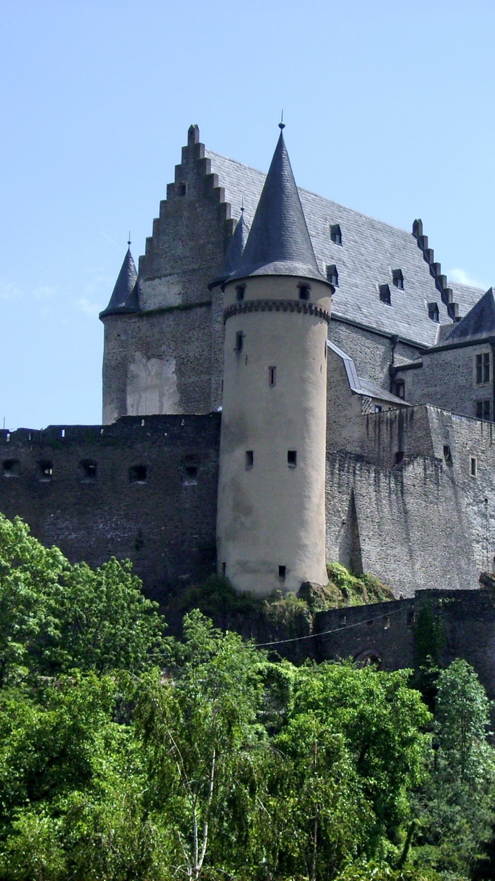 Grey Concrete Castle Surrounded by Green Trees During Daytime. Wallpaper in 720x1280 Resolution