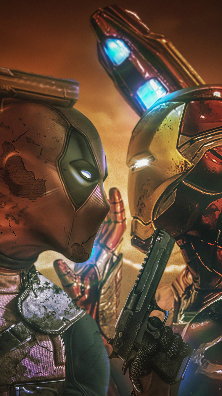 Mann im Blau-weißen Hemd Mit Gewehr. Wallpaper in 750x1334 Resolution