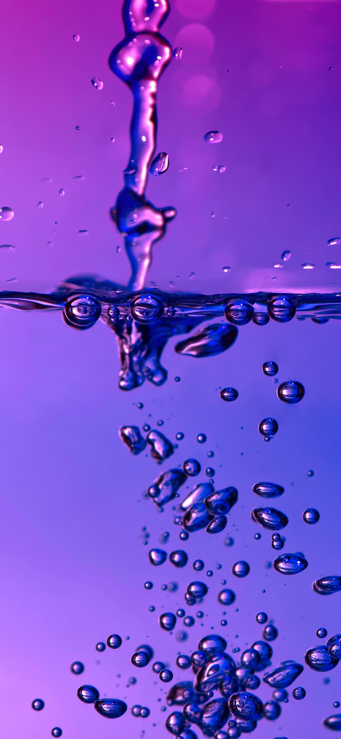 Bulle, Eau, Blue, Liquid, Purple. Wallpaper in 1125x2436 Resolution