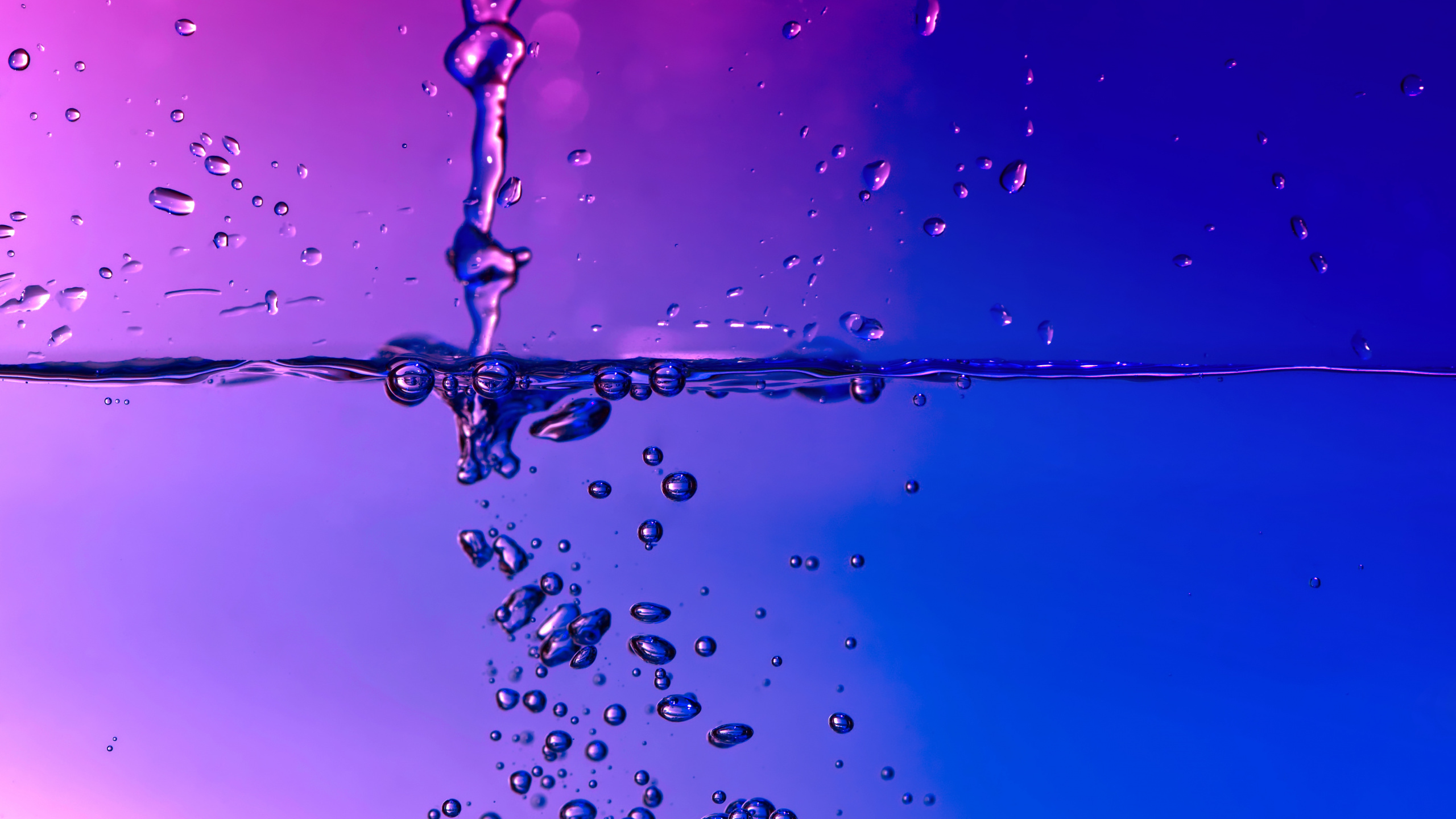 Bulle, Eau, Blue, Liquid, Purple. Wallpaper in 2560x1440 Resolution