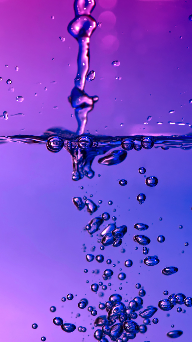 Bubble, Water, Blue, Liquid, Purple. Wallpaper in 750x1334 Resolution