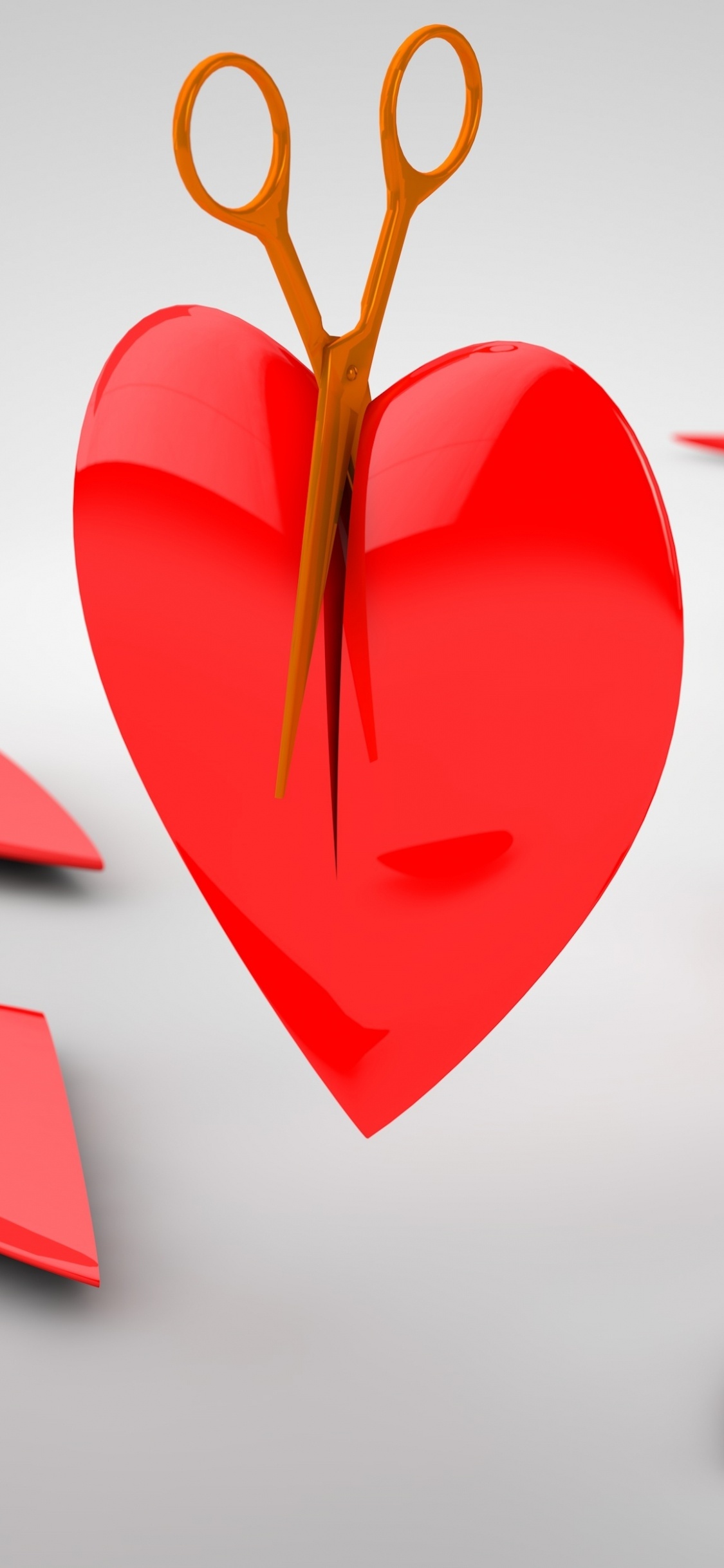 Red Heart Shaped Paper Cut Out. Wallpaper in 1125x2436 Resolution