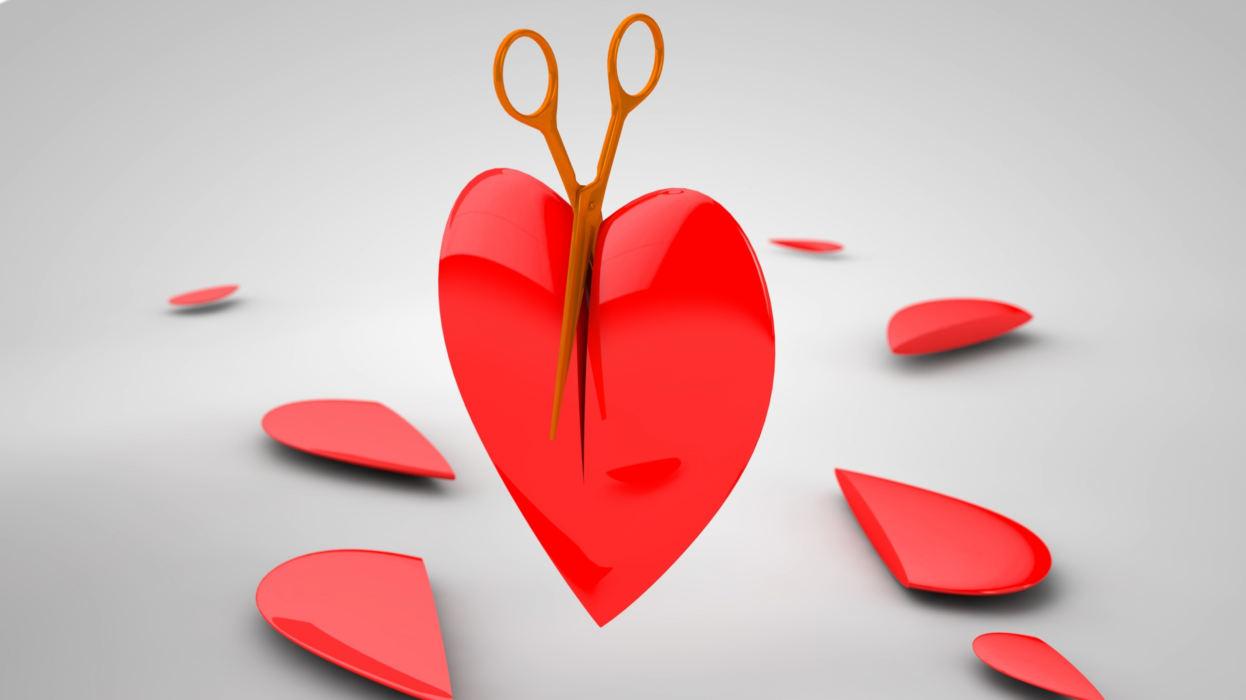 Red Heart Shaped Paper Cut Out. Wallpaper in 2560x1440 Resolution