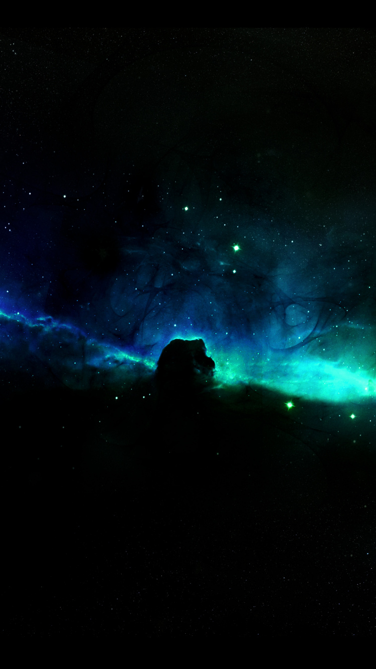 Blaue Und Schwarze Galaxieillustration. Wallpaper in 750x1334 Resolution