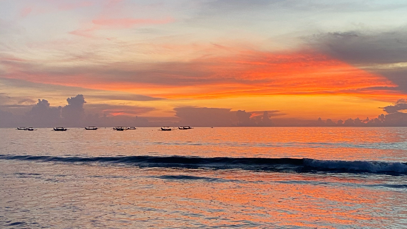 Bali, Horizont, Wasser, Flüssigkeit, Cloud. Wallpaper in 1366x768 Resolution