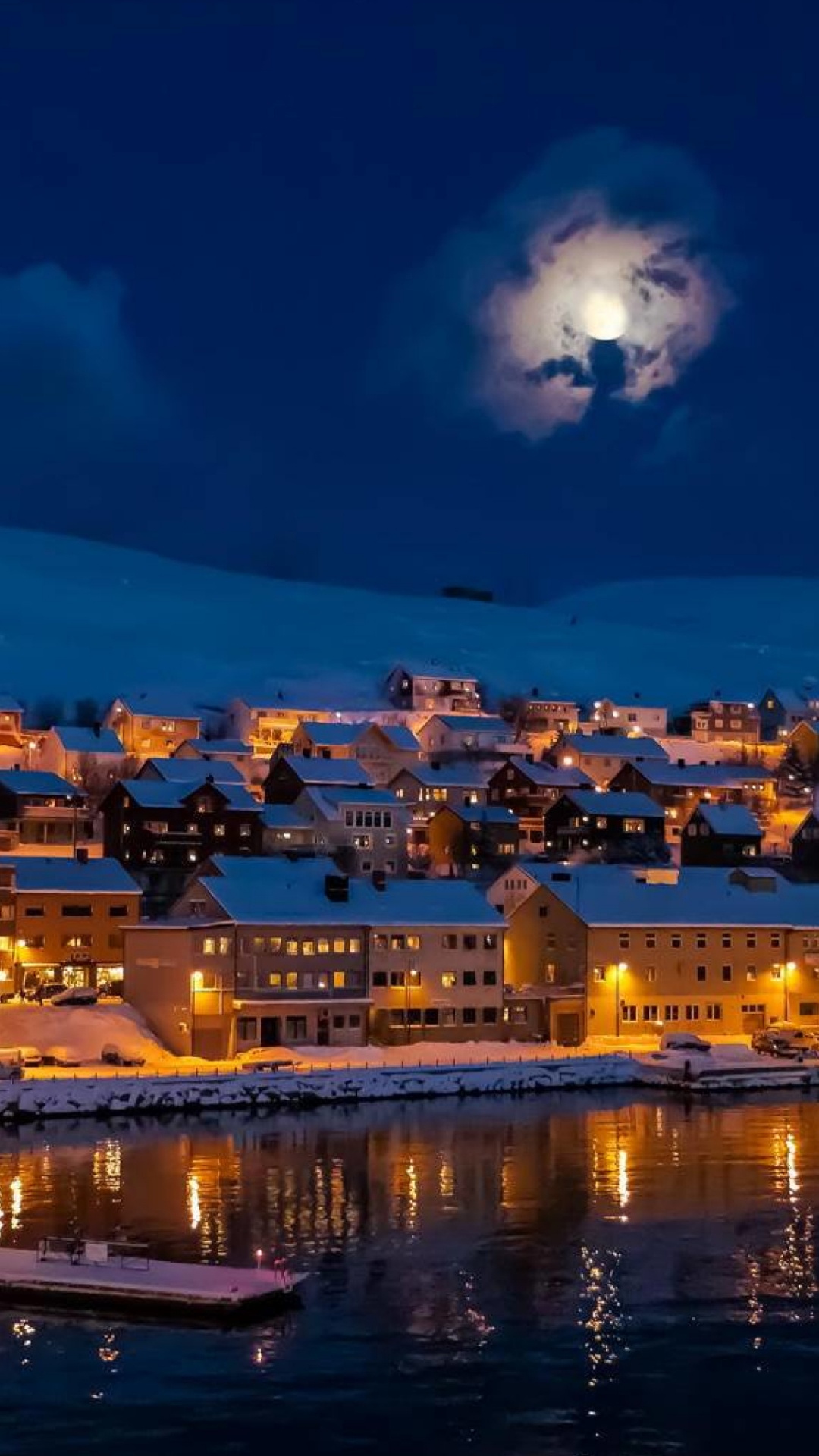 旅游业, 航空公司, 城市景观, 晚上, 峡湾 壁纸 1080x1920 允许
