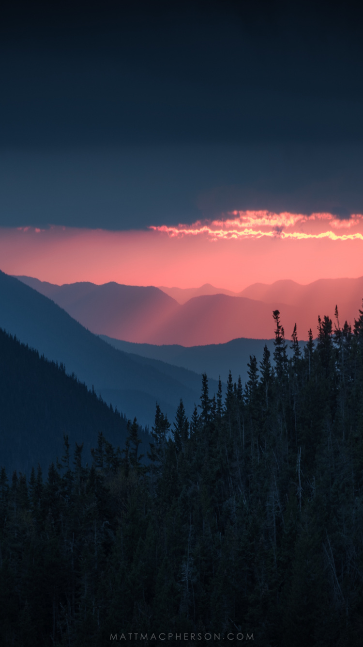 Naturaleza, Montaña, Las Formaciones Montañosas, Azul, Afterglow. Wallpaper in 750x1334 Resolution